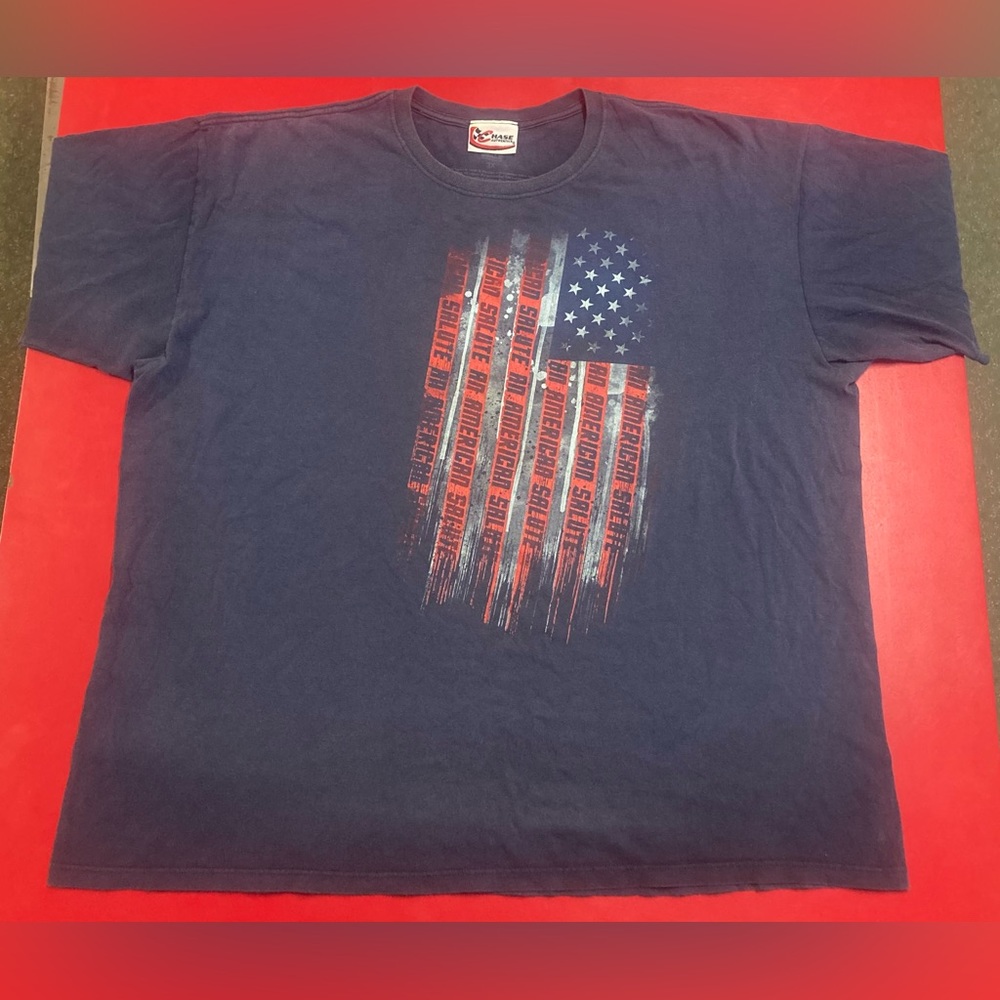 2013 NASCAR An American Salute US Flag Blue Shirt Size 3XL